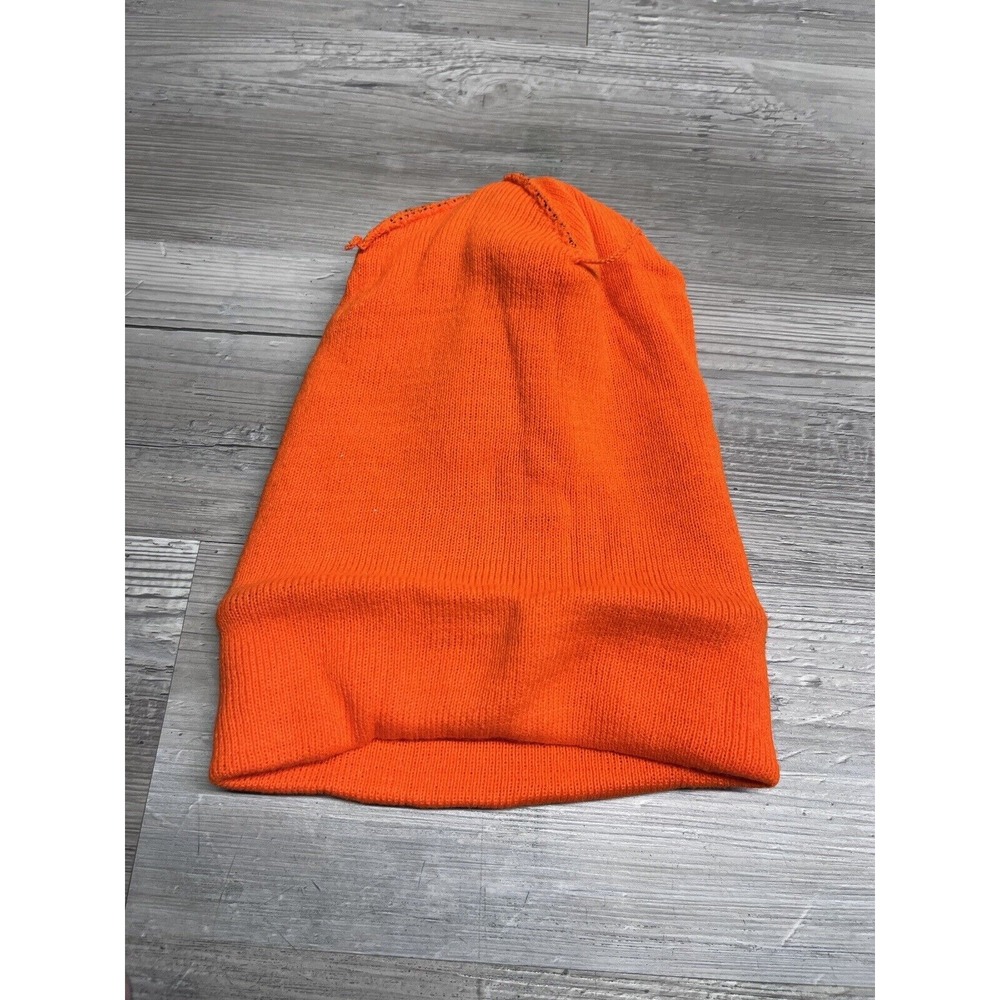 Vintage Blaze Orange Canada Beanie Royal Canadian Knit Hat OSFA - Picture 5 of 6